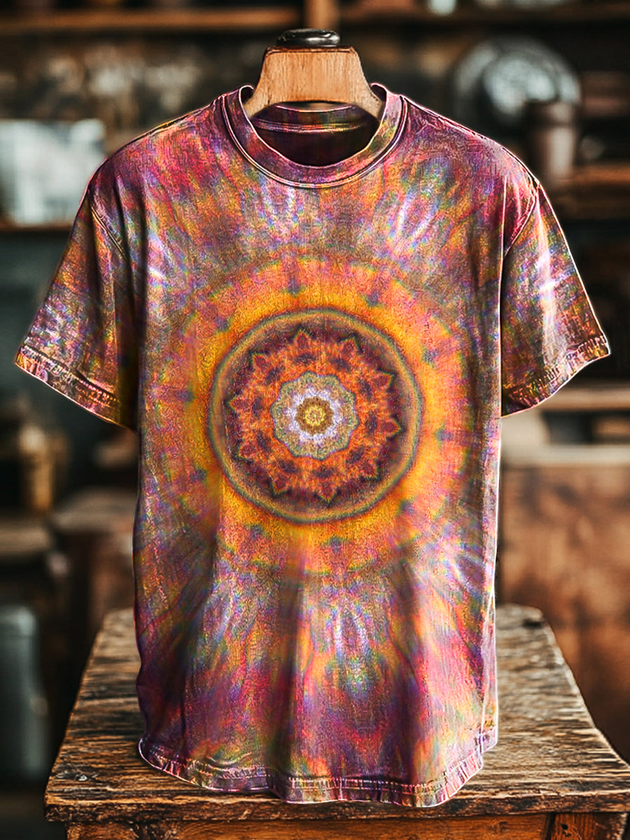 Herren T-Shirt mit Vintage Bunter Blumen-Print – Lässiger Schnitt Baumwollmischung ideal für Frühling & Sommer Bunt / S
