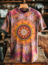 Herren T-Shirt mit Vintage Bunter Blumen-Print – Lässiger Schnitt Baumwollmischung ideal für Frühling & Sommer Bunt / S