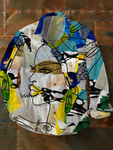 Herren Abstrakte Kunst Vintage Mode Freizeit hemd
