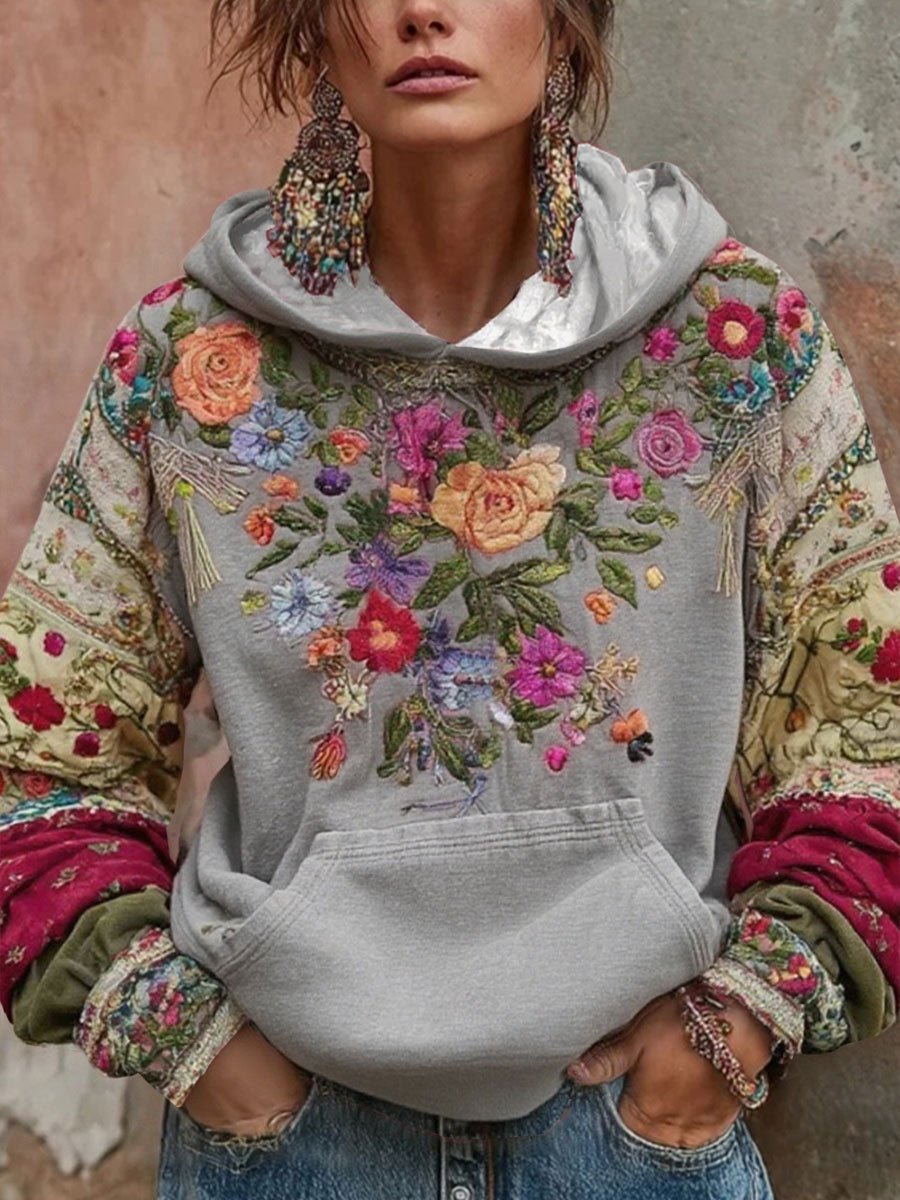 Frauen Brustkrebs Bewusstsein Blumen kunst Kapuzen Sweatshirt