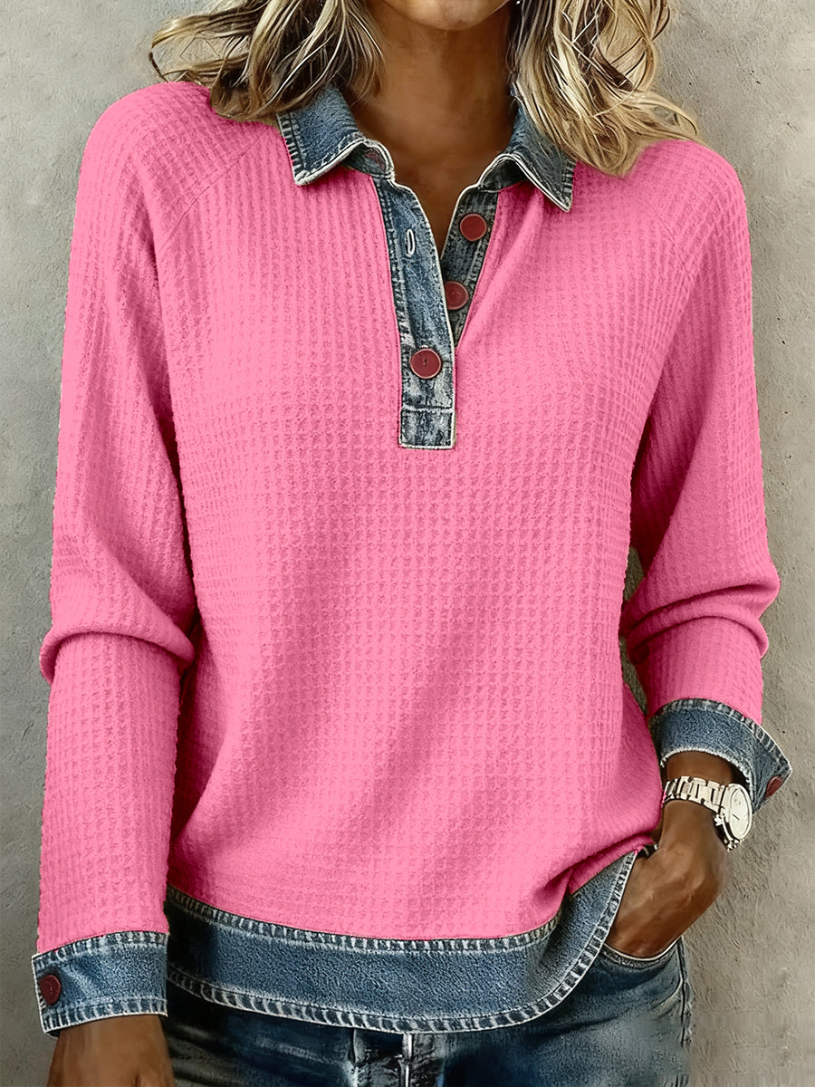 Einfaches Patchwork-Design für Damen gemütliches Top