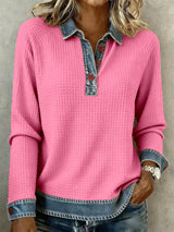 Einfaches Patchwork-Design für Damen gemütliches Top