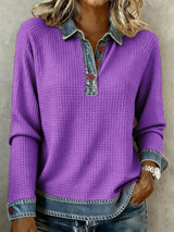 Einfaches Patchwork-Design für Damen gemütliches Top
