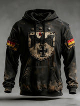 Herren Vintage Deutsche Flagge Kunstdruck Hoodie