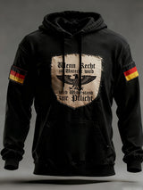 Herren Vintage Deutsche Flagge Kunstdruck Hoodie