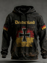 Herren Vintage Deutsche Flagge Kunstdruck Hoodie