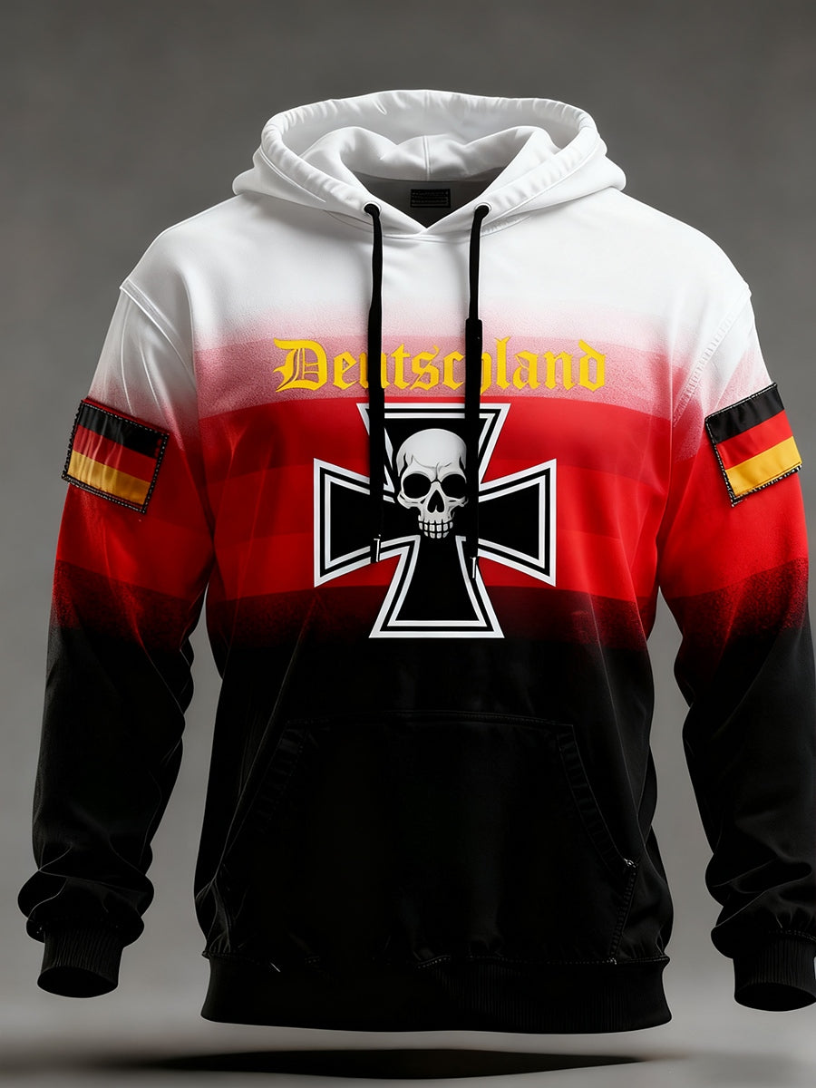 Herren Vintage Deutsche Flagge Kunstdruck Hoodie
