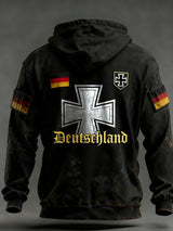 Herren Vintage Deutsche Flagge Kunstdruck Hoodie