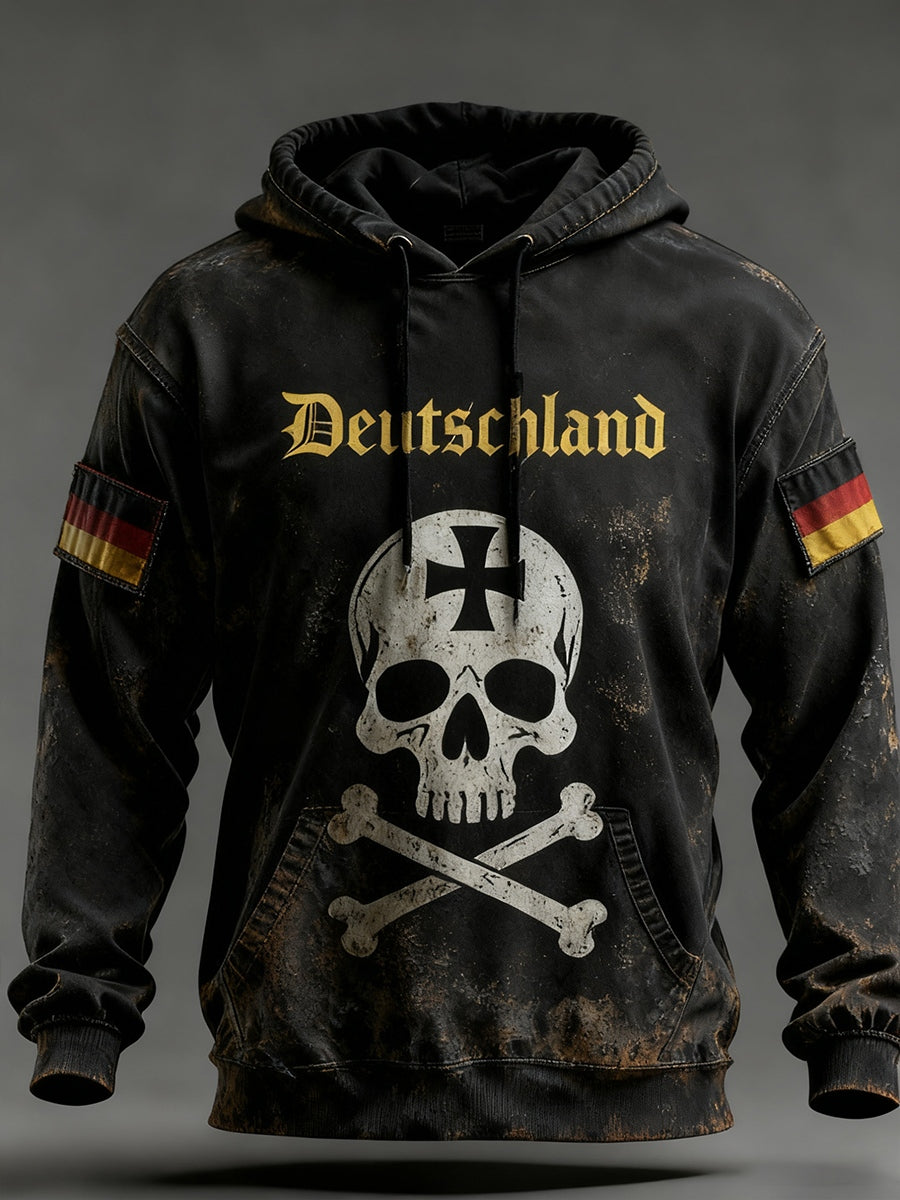 Herren Vintage Deutsche Flagge Kunstdruck Hoodie