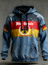 Herren Vintage Deutsche Flagge Kunstdruck Hoodie