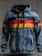 Herren Vintage Deutsche Flagge Kunstdruck Hoodie