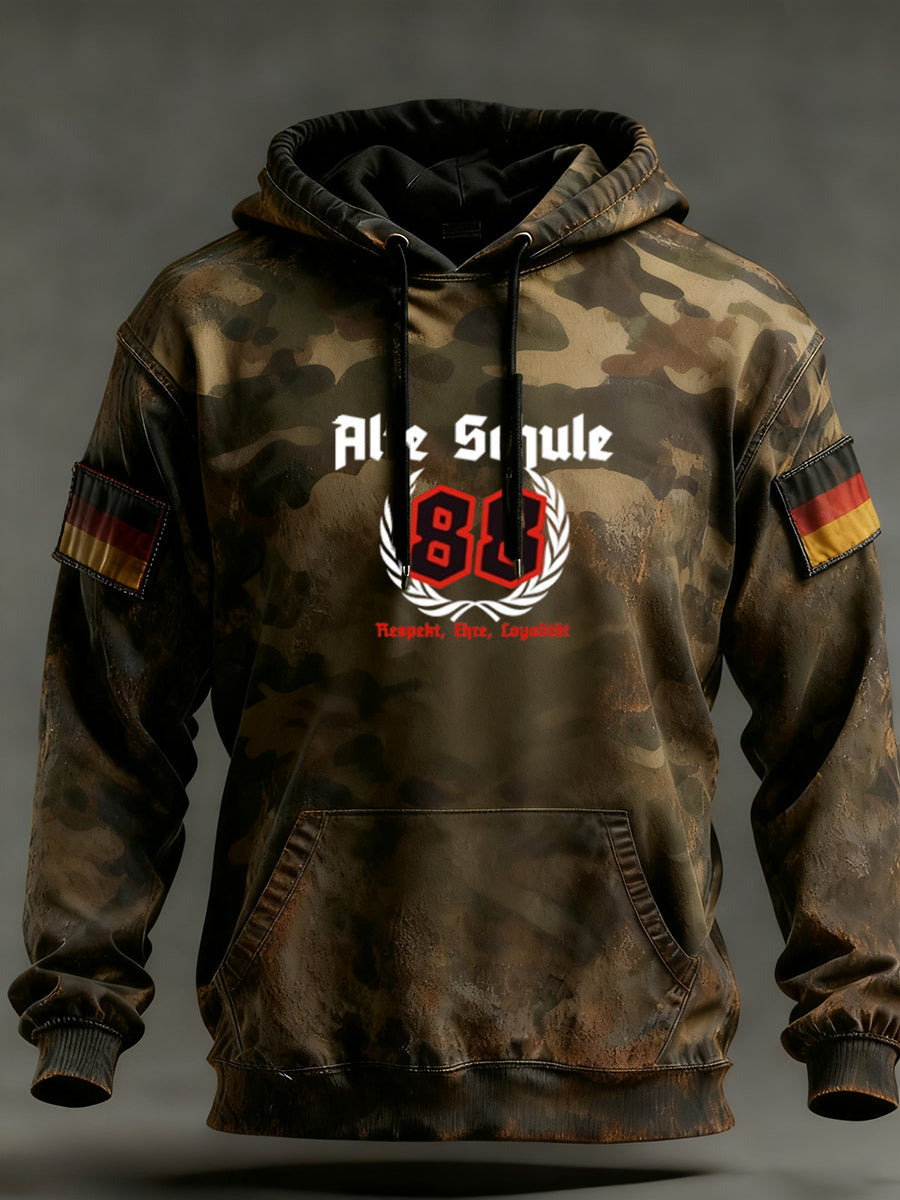 Herren Vintage Deutsche Flagge Kunstdruck Hoodie