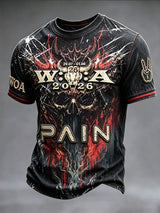 Herren-T-Shirt mit lässigem Rock-Print zum Wacken Open Air Metal Festival 2026