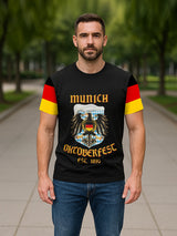 Herren T-Shirt mit Oktoberfest-Print – Kurzarm Baumwollmischung lässiger Stil für Volksfest & Alltag Schwarz / S