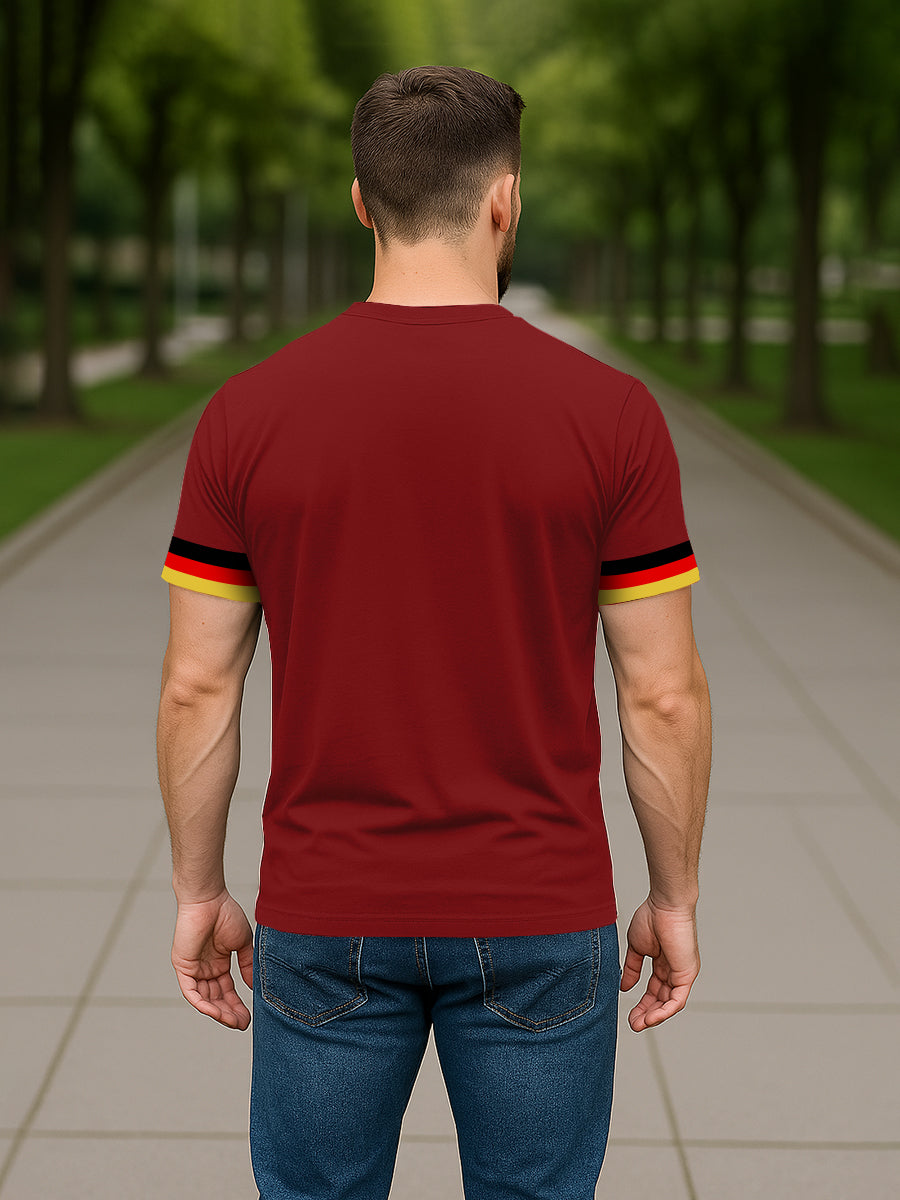Herren T-Shirt mit Deutschland-Print – Kurzarm, Baumwollmischung, lässiger Stil für Alltag & Freizeit
