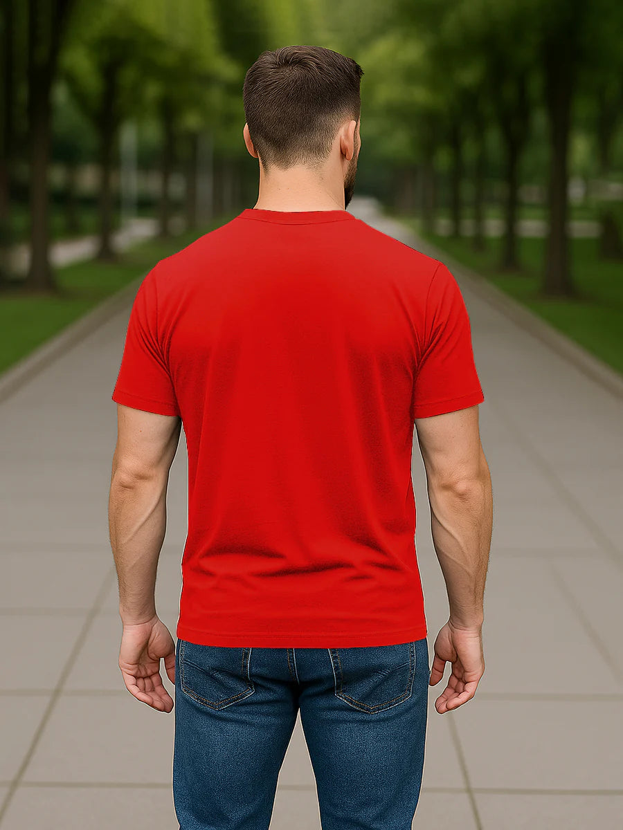 Herren T-Shirt mit Kreuz-Print – Baumwollmix, Casual Look, Kurzarm