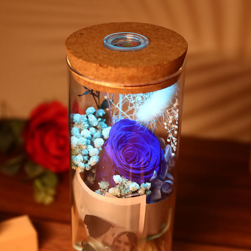 Personalisierte Foto-Ewige Blumen Wunschglas-Lampe