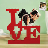 Personalisiertes Love Bricks Puzzle Bild in Herzform