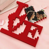 Personalisiertes Love Bricks Puzzle Bild in Herzform