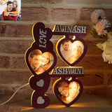 Personalisierte LOVE-Foto-Holzlampe