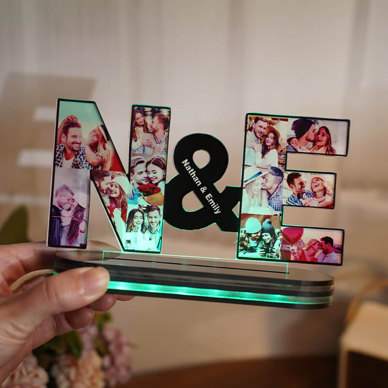 Personalisiertes Buchstaben Foto Acryl Lichtschild