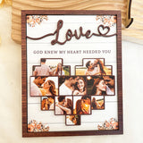 Personalisiertes Holz Fotoschild „God Knows My Heart Needs You“.