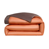 Zezzo Satin Baumwolle Bettwäsche Set 2-teilig - LB6 Orange Dunkelbraun