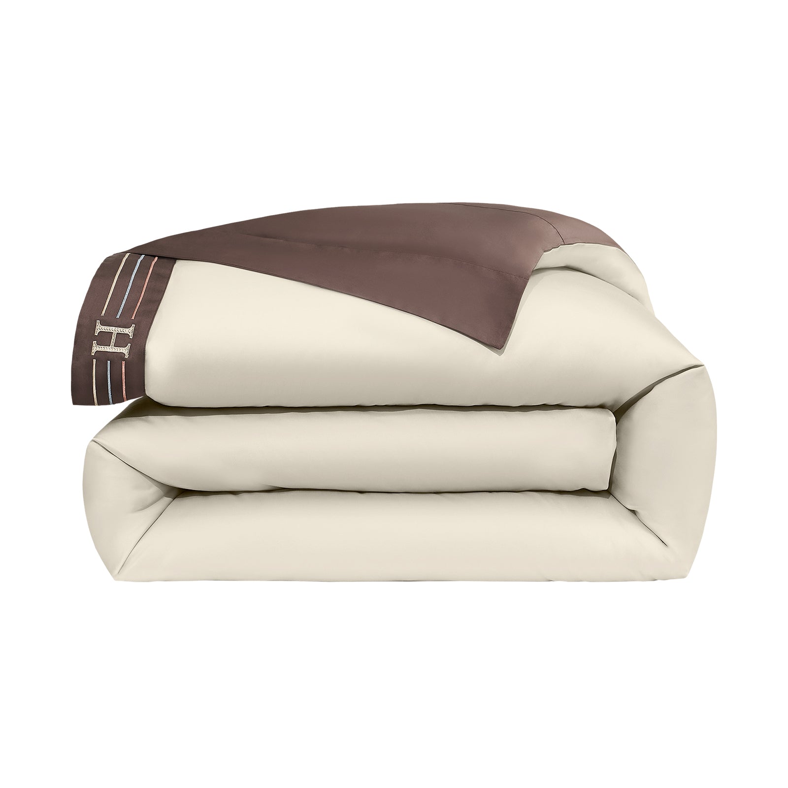 Zezzo Satin Baumwolle Bettwäsche Set 3-teilig - LB6 Khaki Dunkelbraun