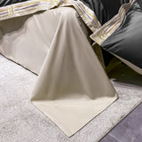 Zezzo Bettwäsche 135x200cm Baumwolle, 4 Set - LB6 Dunkelgrau Khaki