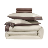 Zezzo Bettwäsche 155x220cm Baumwolle, 4 Set - LB6 Khaki Dunkelbraun