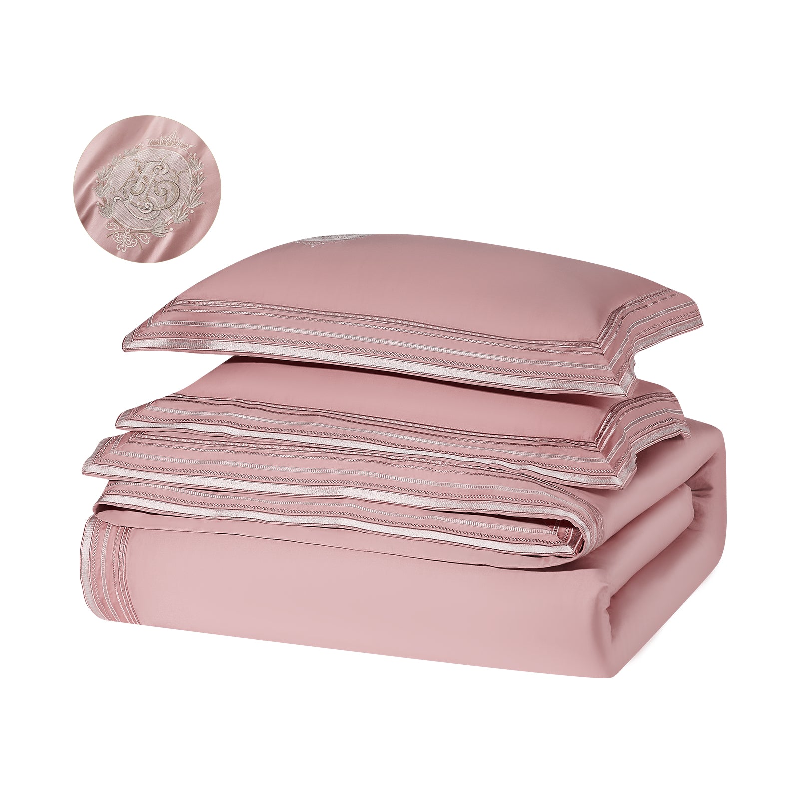 Zezzo-Luxus-Bettwäsche, 3-teiliges Set - LB23 PRO Rosa