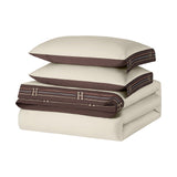 Zezzo Satin Baumwolle Bettwäsche Set 3-teilig - LB6 Khaki Dunkelbraun