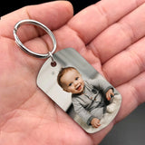 Personalisierbarer Foto & Name Schlüsselanhänger-Ich liebe dich Papa-Geschenk für Vater