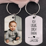 Personalisierbarer Foto & Name Schlüsselanhänger-Ich liebe dich Papa-Geschenk für Vater