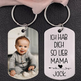 Personalisierbarer Foto & Name Schlüsselanhänger-Ich hab dich so lieb Mama-Geschenk für Mutter