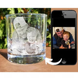 Personalisierte Foto gravierte handgeschriebene Glas-Weingläser