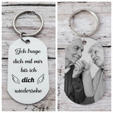 Personalisierte Schlüsselanhänger mit Foto – Ich trage dich mit mir, bis ich dich wiedersehe – Andenken Geschenk