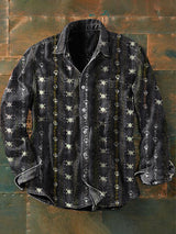 Herren Outdoor Vintage Punk Gothic Totenkopf Muster Langarmhemd - Baumwollmix, Casual, Leicht