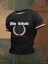 Herren Old School Print Kurzarm T-Shirt – Lässig, Basic, Perfekte Passform für Jeden Körperbau