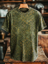 Herren T-Shirt mit Retro-Blumenmuster – Kurzarm, Lässiger Look im Vintage-Stil
