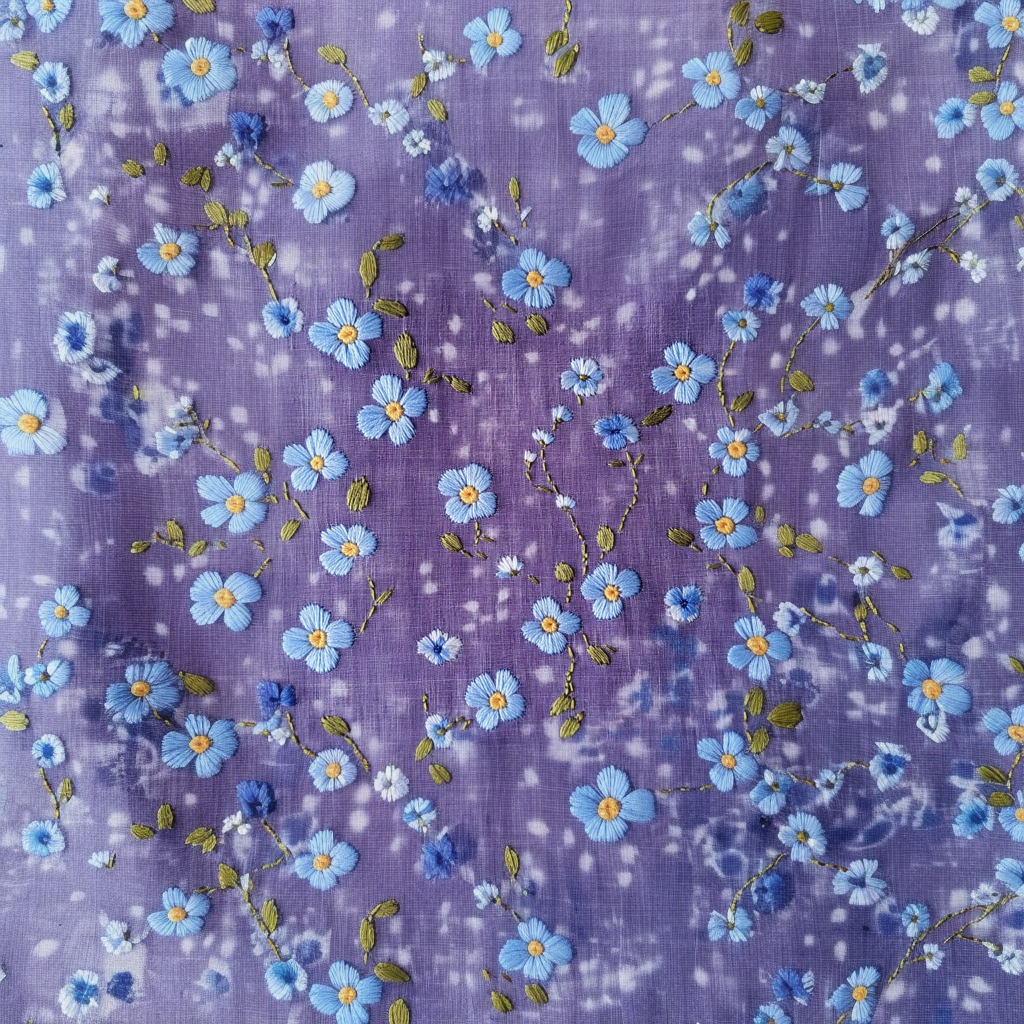 Damen Kleid mit "Vergissmeinnicht"-Print – Lila, inspiriert von Alzheimer Awareness, Casual & Modisch