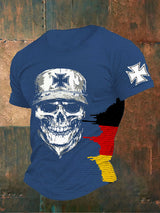 Herren T-Shirt mit Kreuz & Schädel Print – Baumwollmischung, lässiger Stil, perfekt für Alltag & Freizeit