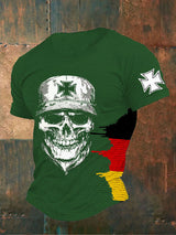 Herren T-Shirt mit Kreuz & Schädel Print – Baumwollmischung, lässiger Stil, perfekt für Alltag & Freizeit