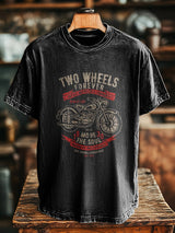 Herren T-Shirt mit Retro Biker Print – Vintage-Motorrad-Design, locker geschnitten, Baumwollmischung, ideal für Frühling & Sommer