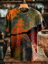 Herren T-Shirt mit Vintage Crackle-Print– Lässiger Look, Kurzarm, Rundhals, Lockerer Schnitt
