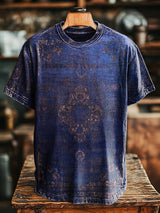 Herren T-Shirt mit Vintage Abstraktem Ethnischen Geometrie-Print – Lässiger Oversize-Stil, einzigartig und bequem