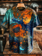 Herren T-Shirt mit Vintage Swoosh Textur-Print – Lässiger Oversize-Stil, bequem und stilvoll