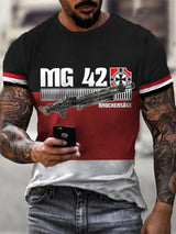 MG42 Maschinen gewehr bedrucktes Kurzarm-T-Shirt für Männer