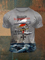 Herren Deutsche Kriegsmarine Ruhm und Ehre bedrucktes Kurzarm-T-Shirt