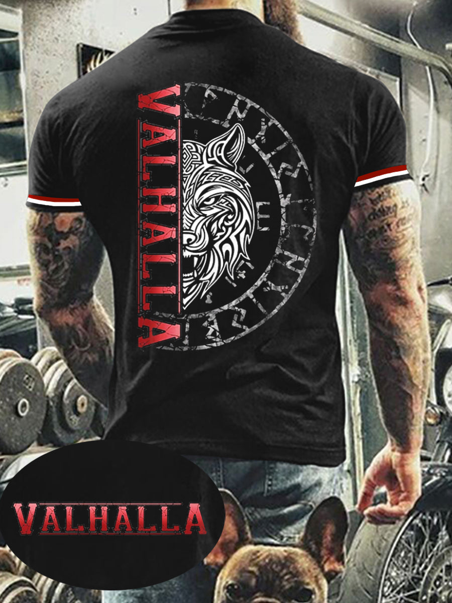 Herren Val halla bedrucktes Kurzarm-T-Shirt
